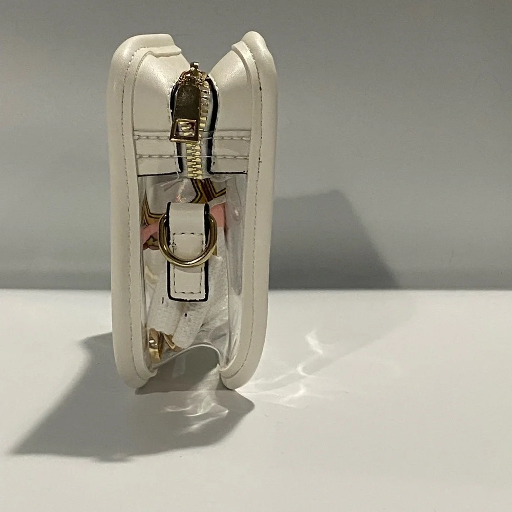 Transparent Crossbody Bag with Scarf Accent